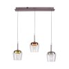 Paul Neuhaus Q-Serie Q-Kon pendant light LED brown, 3-light sources, Remote control