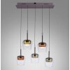 Paul Neuhaus Q-Serie Q-Kon pendant light LED brown, 5-light sources, Remote control