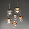 Paul Neuhaus Q-Serie Q-Kon pendant light LED brown, 6-light sources, Remote control