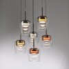 Paul Neuhaus Q-Serie Q-Kon pendant light LED brown, 6-light sources, Remote control