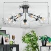 Koyoto ceiling light, globe light clear, 7-light sources