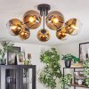 Koyoto ceiling light, globe light gold, clear, 7-light sources