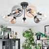Gastor ceiling light, globe light Amber, clear, Smoke-coloured, 7-light sources