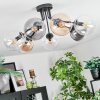 Gastor ceiling light, globe light Amber, clear, Smoke-coloured, 7-light sources