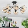 Ripoll ceiling light, globe light Amber, clear, 7-light sources