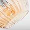 Koyoto ceiling light, globe light Amber, 7-light sources