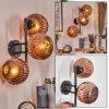 Ripoll globe light, wall light coppery, 3-light sources
