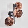 Ripoll globe light, wall light coppery, 3-light sources