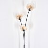 Ripoll globe light, floor lamp Amber, clear, 3-light sources