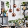 Koyoto hanging light, globe light, Cluster pendant lamp coppery, 4-light sources
