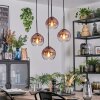 Koyoto hanging light, globe light, Cluster pendant lamp clear, coppery, 4-light sources