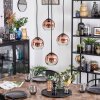 Koyoto hanging light, globe light, Cluster pendant lamp clear, coppery, 4-light sources