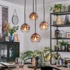 Koyoto hanging light, globe light, Cluster pendant lamp clear, coppery, 4-light sources