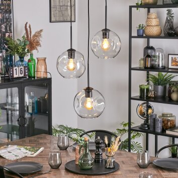 Ripoll hanging light, globe light, Cluster pendant lamp clear, 3-light sources