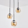 Ripoll hanging light, globe light, Cluster pendant lamp Amber, 3-light sources