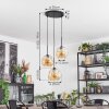 Ripoll hanging light, globe light, Cluster pendant lamp Amber, 3-light sources