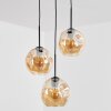 Ripoll hanging light, globe light, Cluster pendant lamp Amber, 3-light sources