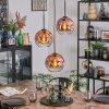 Ripoll hanging light, globe light, Cluster pendant lamp clear, coppery, 3-light sources