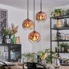 Ripoll hanging light, globe light, Cluster pendant lamp clear, coppery, 3-light sources