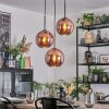 Koyoto hanging light, globe light, Cluster pendant lamp coppery, 3-light sources