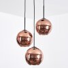 Koyoto hanging light, globe light, Cluster pendant lamp coppery, 3-light sources