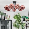 Ripoll ceiling light, globe light coppery, 7-light sources