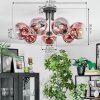 Ripoll ceiling light, globe light clear, coppery, 7-light sources