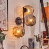 Ripoll globe light, wall light Amber, Smoke-coloured, 3-light sources