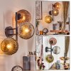 Ripoll globe light, wall light chrome, gold, clear, coppery, Smoke-coloured, 3-light sources