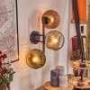 Ripoll globe light, wall light chrome, gold, clear, coppery, Smoke-coloured, 3-light sources