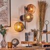 Ripoll globe light, wall light chrome, gold, clear, coppery, Smoke-coloured, 3-light sources
