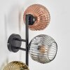Ripoll globe light, wall light chrome, gold, clear, coppery, Smoke-coloured, 3-light sources