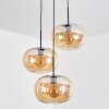 Apedo hanging light, globe light, Cluster pendant lamp Amber, 3-light sources
