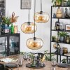 Apedo hanging light, globe light, Cluster pendant lamp Amber, 3-light sources