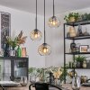 Ripoll hanging light, globe light, Cluster pendant lamp Amber, clear, 3-light sources