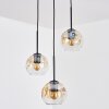 Ripoll hanging light, globe light, Cluster pendant lamp Amber, clear, 3-light sources