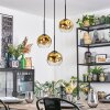Ripoll hanging light, globe light, Cluster pendant lamp gold, clear, 3-light sources