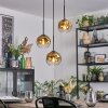 Ripoll hanging light, globe light, Cluster pendant lamp gold, clear, 3-light sources