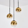 Ripoll hanging light, globe light, Cluster pendant lamp gold, clear, 3-light sources