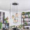 Koyoto hanging light, globe light, Cluster pendant lamp Amber, clear, 3-light sources