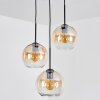 Koyoto hanging light, globe light, Cluster pendant lamp Amber, clear, 3-light sources