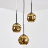 Ripoll hanging light, globe light, Cluster pendant lamp gold, 3-light sources