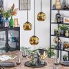 Ripoll hanging light, globe light, Cluster pendant lamp gold, 3-light sources