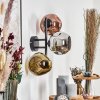 Ripoll globe light, wall light chrome, gold, coppery, Smoke-coloured, 3-light sources