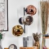 Ripoll globe light, wall light chrome, gold, coppery, Smoke-coloured, 3-light sources