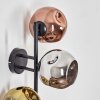 Ripoll globe light, wall light chrome, gold, coppery, Smoke-coloured, 3-light sources