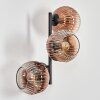 Ripoll globe light, wall light clear, coppery, 3-light sources