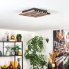 Tandragee ceiling light, Panel LED Wood like finish, black, 1-light source
