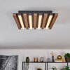 Tandragee ceiling light, Panel LED Wood like finish, black, 1-light source
