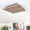Tandragee ceiling light, Panel LED Wood like finish, black, 1-light source